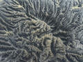 Aerial view of densely packed ridges in Utah badlands