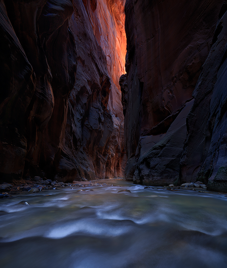 Light in Dark Places Zion Narrows deepest and most dark moments.